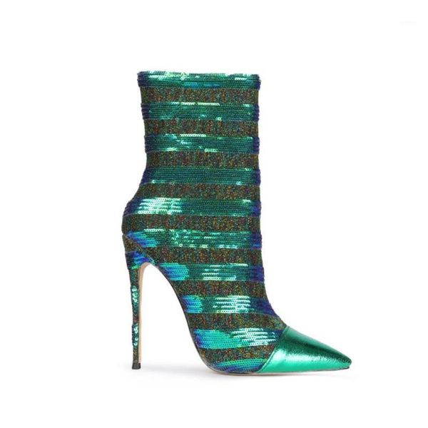 boots us4-11 womens pointed toe sequins green bling ankle block high stilettos heel leather shoes gold glitter plus siz1, Black
boots us4-11 womens pointed toe sequins green bling ankle block high stilettos heel leather shoes gold glitter plus siz1, Black
