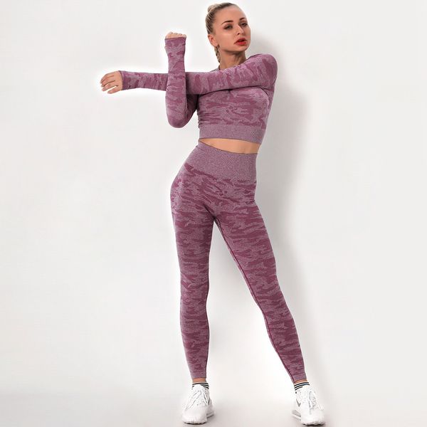 women's tracksuits seamless camouflage suit high elastic fitness yoga two piece set jumpsuit sweatsuit, Gray
women's tracksuits seamless camouflage suit high elastic fitness yoga two piece set jumpsuit sweatsuit, Gray
