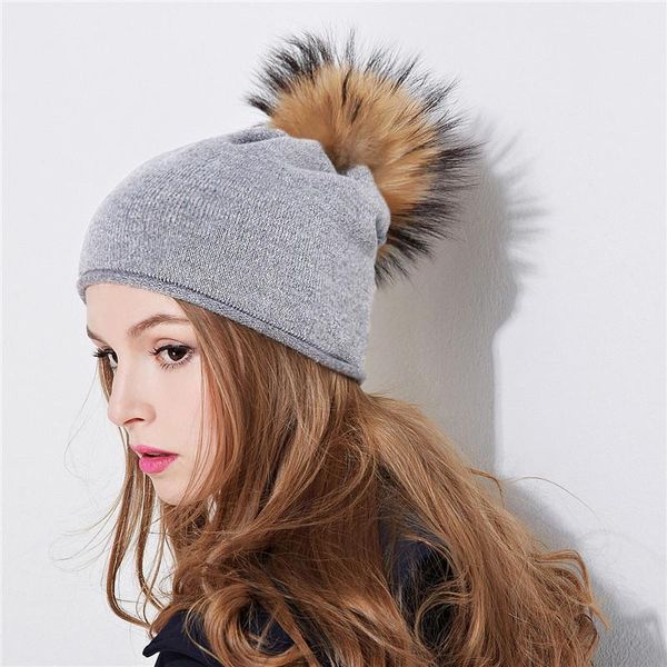 beanie/skull caps girls winter hats wool beanie woolen knitted hat with pompoms thick and warm women's, Blue;gray 
beanie/skull caps girls winter hats wool beanie woolen knitted hat with pompoms thick and warm women's, Blue;gray