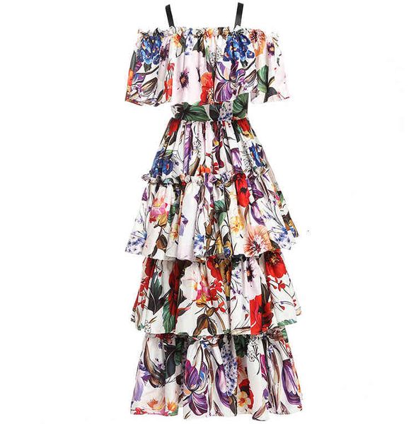 a line fashion runway casual holiday summer long women's short sleeve slash neck tiered floral printed draped ruffles, Black;gray
a line fashion runway casual holiday summer long women's short sleeve slash neck tiered floral printed draped ruffles, Black;gray
