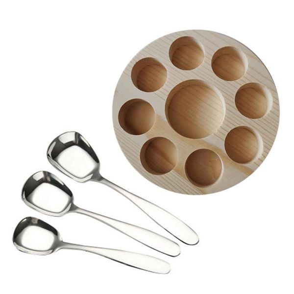 spoons 3 pcs stainless steel soup table & 1 9-cell glass bottle cosmetic finishing base
spoons 3 pcs stainless steel soup table & 1 9-cell glass bottle cosmetic finishing base