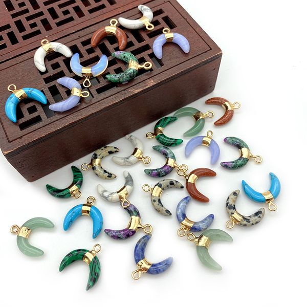 16 x16mm natural crystal stone charms moon green rose quartz pendants gold edge trendy for necklace earrings jewelry making wholesale, Bronze;silver
16 x16mm natural crystal stone charms moon green rose quartz pendants gold edge trendy for necklace earrings jewelry making wholesale, Bronze;silver