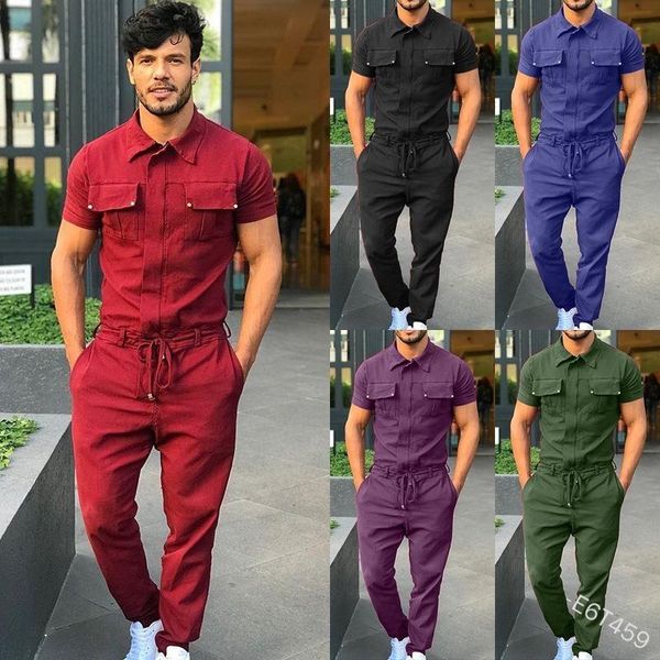 balck silm overalls mens summer short sleeve pocketstrousers plus size casual clothing lugentolo men's pants, Black 
balck silm overalls mens summer short sleeve pocketstrousers plus size casual clothing lugentolo men's pants, Black