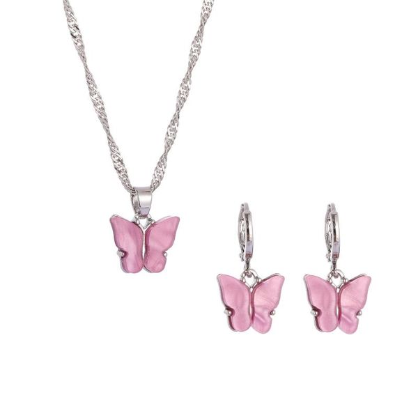 earrings & necklace woman butterfly pendants jewelry sets polychromatic hip hop trendy resin party trend, Silver
earrings & necklace woman butterfly pendants jewelry sets polychromatic hip hop trendy resin party trend, Silver