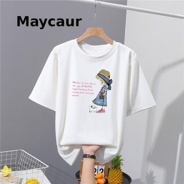 women's t-shirt short sleeve loose korean style student college girlfriends outfit trend t-shirts, White
women's t-shirt short sleeve loose korean style student college girlfriends outfit trend t-shirts, White