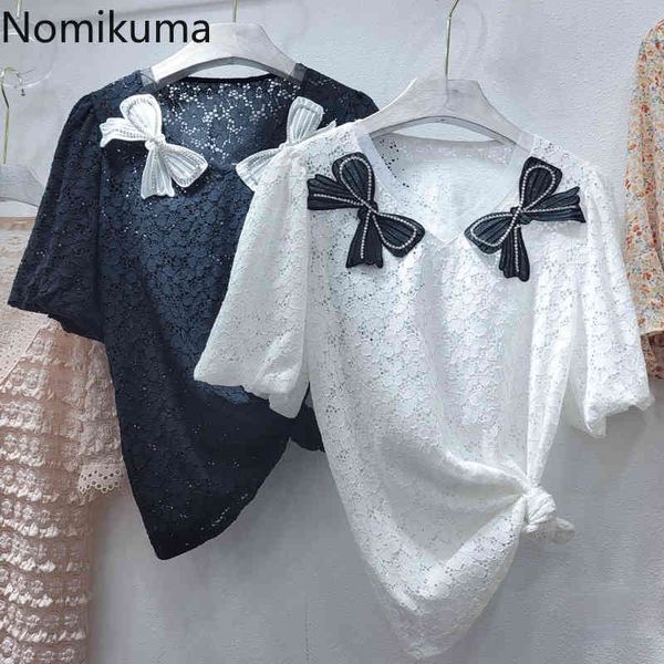 nomikuma lace shirt spring summer korean bowknot elegant tee causal short sleeve v-neck woman graphic t shirts 6g797 210427, White
nomikuma lace shirt spring summer korean bowknot elegant tee causal short sleeve v-neck woman graphic t shirts 6g797 210427, White