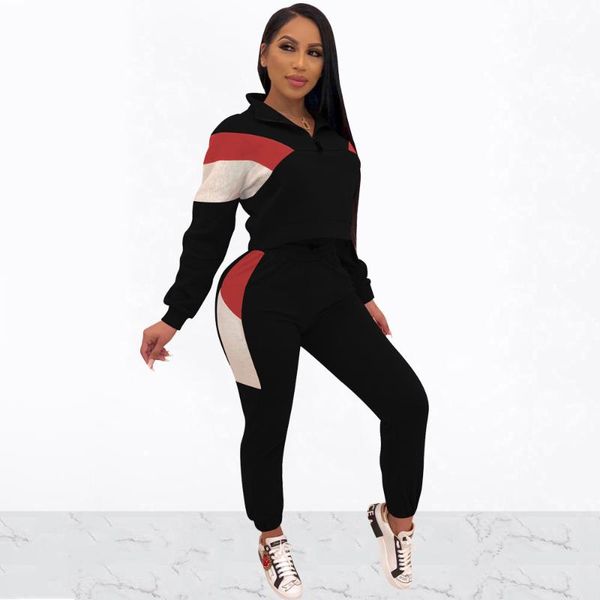 two piece dress women long sleeve turn down collar pullovers casual patchwork pants autumn tracksuits 2 set streetwear matching sets, White
two piece dress women long sleeve turn down collar pullovers casual patchwork pants autumn tracksuits 2 set streetwear matching sets, White