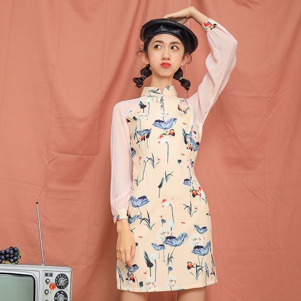 autumn girl chinese dress qipao sweet slim daily cheongsam dress mesh long sleeve flower print female mini qipao dress 12096, Red
autumn girl chinese dress qipao sweet slim daily cheongsam dress mesh long sleeve flower print female mini qipao dress 12096, Red