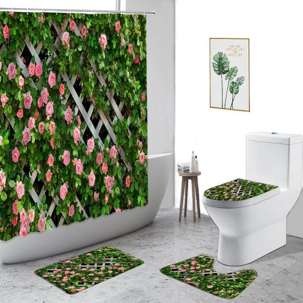 shower curtains green pastoral landscape curtain rose vine garden 3d printing bathroom set non-slip carpet toilet cover bath rug
shower curtains green pastoral landscape curtain rose vine garden 3d printing bathroom set non-slip carpet toilet cover bath rug