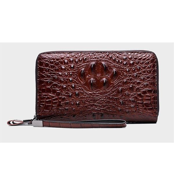 wallets men's clutches handbags crocodile pattern cowhide leather wallet double zipper card holder men mobile phone bag, Red;black
wallets men's clutches handbags crocodile pattern cowhide leather wallet double zipper card holder men mobile phone bag, Red;black