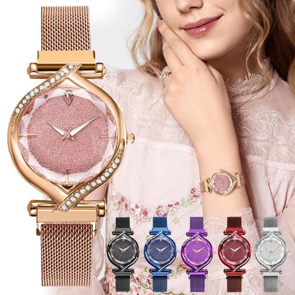 wristwatches women magnetic mesh belt starry sky diamond watch luxury ladies stainless steel quartz wrist watches relogio feminino, Slivery;brown
wristwatches women magnetic mesh belt starry sky diamond watch luxury ladies stainless steel quartz wrist watches relogio feminino, Slivery;brown