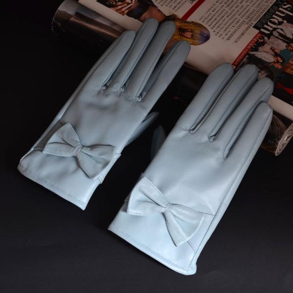 new women' ladies 100% real leather sheepskin bowknot winter warm blue short gloves, Blue;gray
new women' ladies 100% real leather sheepskin bowknot winter warm blue short gloves, Blue;gray