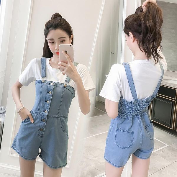 women's jeans high - waisted students are and cute jean suspenders shorts waist thin fashion jumpsuit pants, Blue
women's jeans high - waisted students are and cute jean suspenders shorts waist thin fashion jumpsuit pants, Blue
