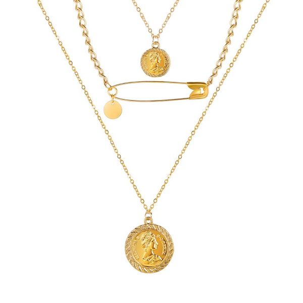 pendant necklaces bohe gold color necklace round multilayer jewlry for women chain link accessories choker aesthetic collar, Silver
pendant necklaces bohe gold color necklace round multilayer jewlry for women chain link accessories choker aesthetic collar, Silver