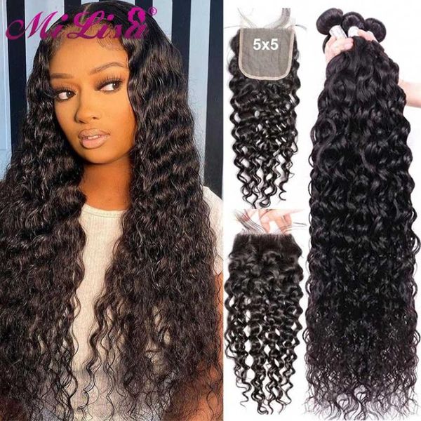 human hair bulks water wave bundles 5x5 closure with extensions wet and wavy 30 inch, Black
human hair bulks water wave bundles 5x5 closure with extensions wet and wavy 30 inch, Black