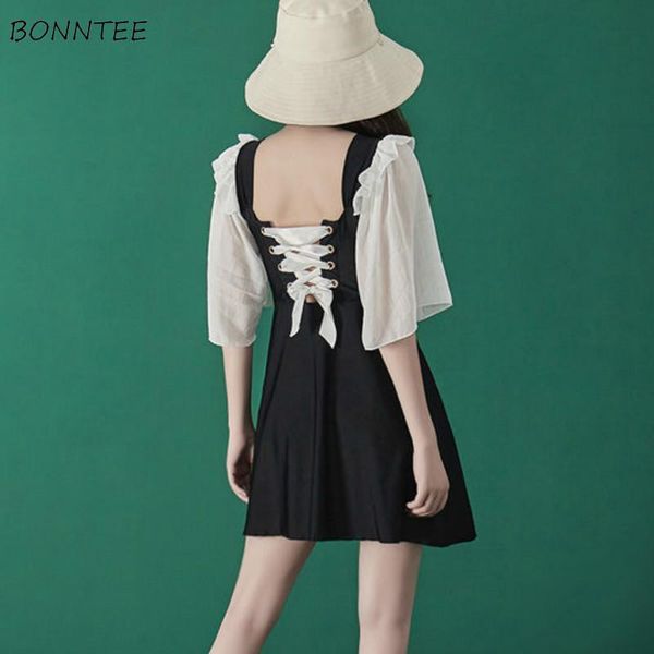 cover-up women summer swimwear lace-up retro french style high waist sweet princess girls safety soft holiday female women's, White;black
cover-up women summer swimwear lace-up retro french style high waist sweet princess girls safety soft holiday female women's, White;black