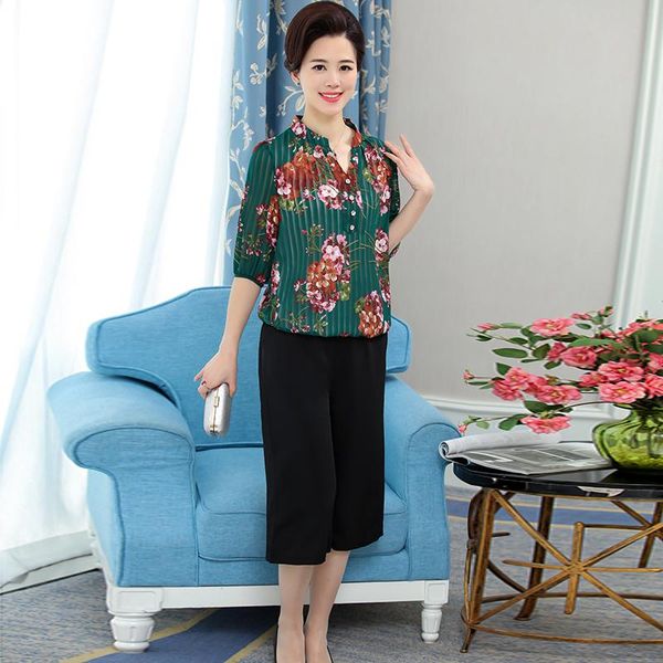 two piece dress middle-aged women's 2 sets summer suit fashion pullover short-sleeved +wide leg pants large size clothing set, White
two piece dress middle-aged women's 2 sets summer suit fashion pullover short-sleeved +wide leg pants large size clothing set, White