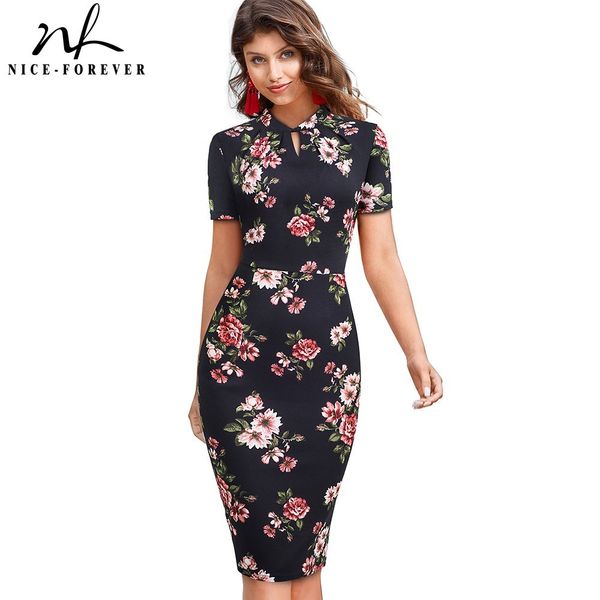nice-forever elegant vintage floral printed vestidos business party bodycon pencil women summer dress b534 210419, White
nice-forever elegant vintage floral printed vestidos business party bodycon pencil women summer dress b534 210419, White
