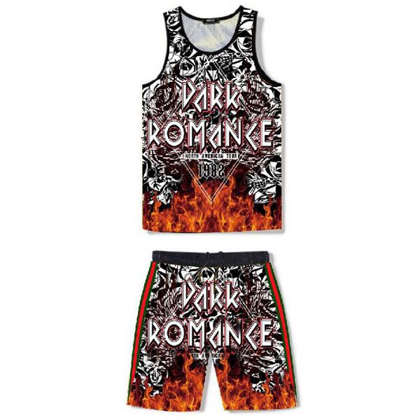 sleeveless t-shirt fashion brand big vest social guy domineering fitness sports waistcoat, White;black