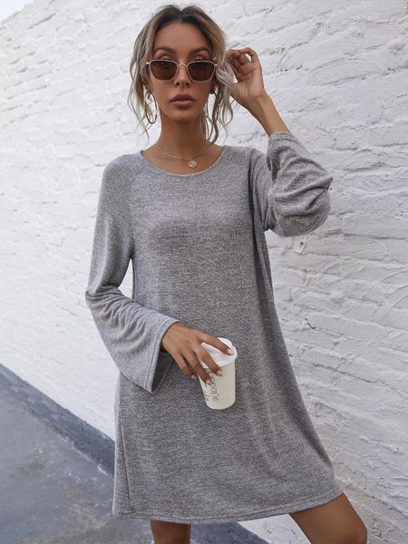 casual dresses round neck flared sleeve gray dress high street a-line summer women's 2021 elegant office lady, Black;gray
casual dresses round neck flared sleeve gray dress high street a-line summer women's 2021 elegant office lady, Black;gray