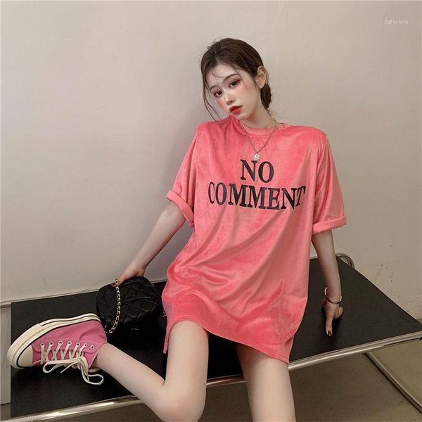velvet t-shirt spring/summer loose personality print temperament in the long bottom shirt short sleeves on clothes ins women's, White
velvet t-shirt spring/summer loose personality print temperament in the long bottom shirt short sleeves on clothes ins women's, White