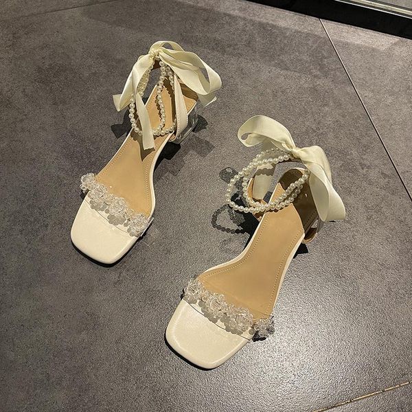 sandals ladies summer fashionable and transparent high heels beaded temperament ribbon heel niche sandalen talons transparents, Black
sandals ladies summer fashionable and transparent high heels beaded temperament ribbon heel niche sandalen talons transparents, Black