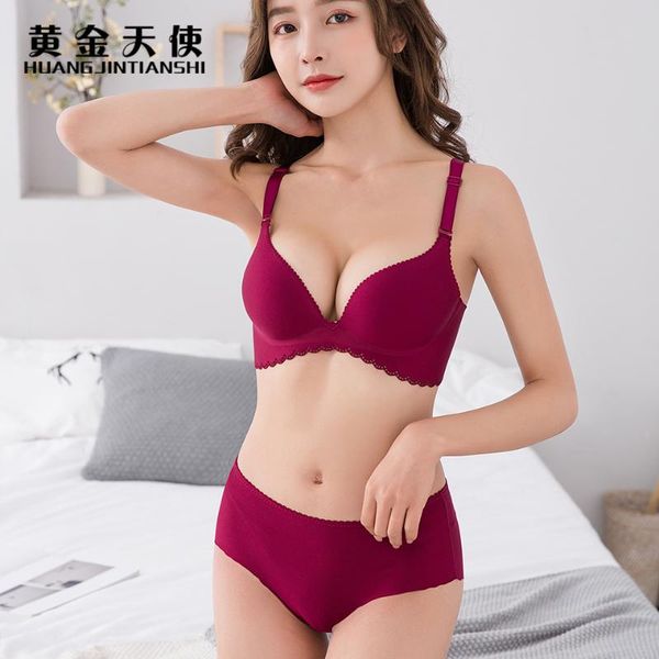 bras sets brushed seamless bra brief wire women lingerie set highlight push up full temptation underwear, Red;black
bras sets brushed seamless bra brief wire women lingerie set highlight push up full temptation underwear, Red;black