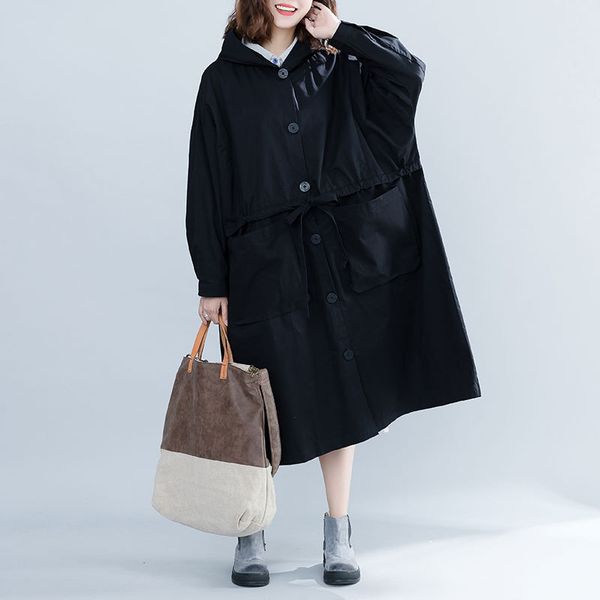 johnature women fashion jacket solid color all-match single breasted hooded windbreaker casual korean female long coats 210521, Tan;black
johnature women fashion jacket solid color all-match single breasted hooded windbreaker casual korean female long coats 210521, Tan;black