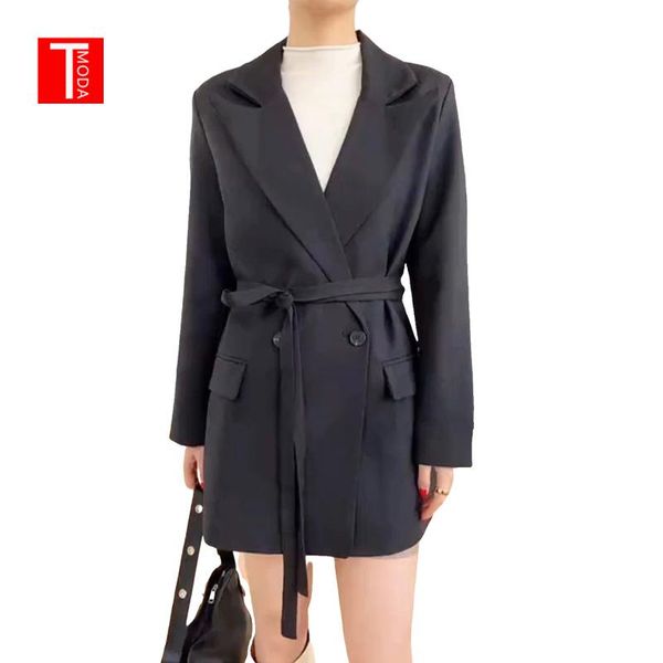 women 2021 fashion office wear one button blazers coat vintage female black jacket slim chic outerwear with belt women's suits &, White;black
women 2021 fashion office wear one button blazers coat vintage female black jacket slim chic outerwear with belt women's suits &, White;black