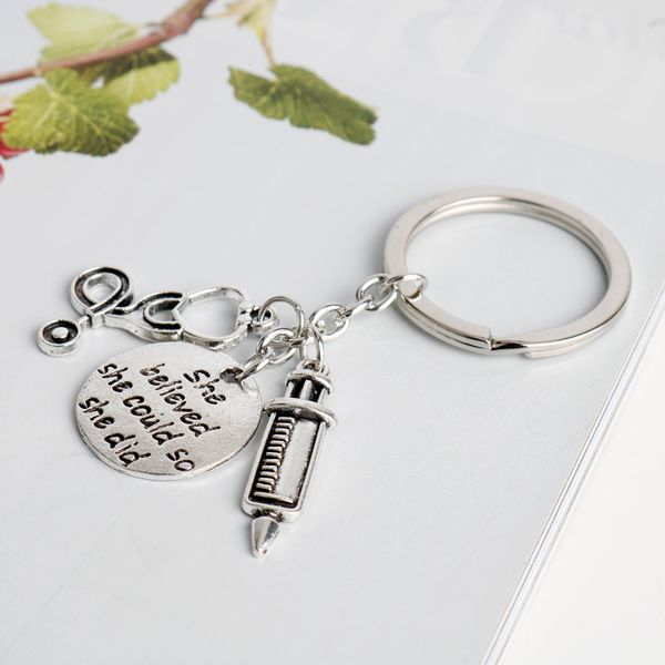 HANCHANG Jewelry Syringe Stethoscope Keychain Doctor Nurse Physicians Medical Student Graduation Gift Women Girl Keychain
HANCHANG Jewelry Syringe Stethoscope Keychain Doctor Nurse Physicians Medical Student Graduation Gift Women Girl Keychain
