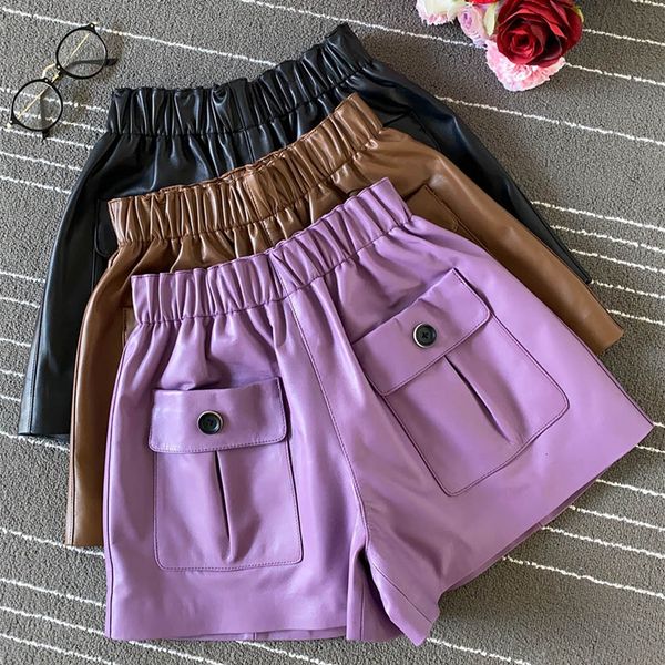 women's pants & capris 2021 high-quality autumn lamb from royal leather pockets short, high-rise short with long trousers c160, Black;white
women's pants & capris 2021 high-quality autumn lamb from royal leather pockets short, high-rise short with long trousers c160, Black;white