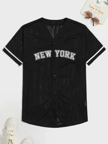 men letter graphic shirt d1u7#, White;black
men letter graphic shirt d1u7#, White;black