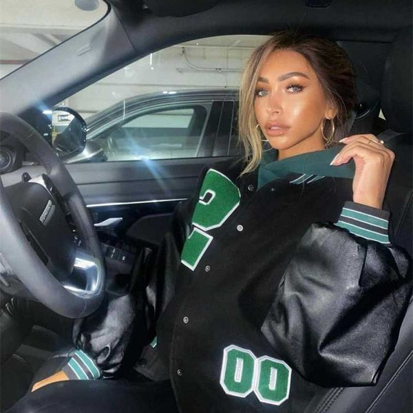 womens coats and jackets high street hip hop baseball harajuku street casual loose stitching jacket autumn oversized 211126, Black;brown
womens coats and jackets high street hip hop baseball harajuku street casual loose stitching jacket autumn oversized 211126, Black;brown