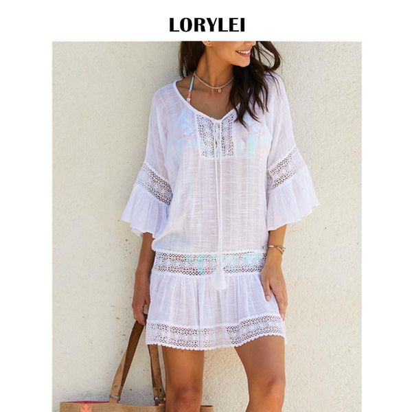 beach tunic bohemian solid white cotton hollow out flare sleeve dress swim cover up women summer mini a line n382 women's swimwear, White;black
beach tunic bohemian solid white cotton hollow out flare sleeve dress swim cover up women summer mini a line n382 women's swimwear, White;black