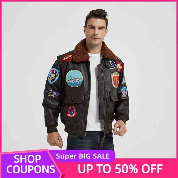 2021 dark brown gun pilot leather et men wool collar genuine thick natural cowhide winter military style aviation coat, Black
2021 dark brown gun pilot leather et men wool collar genuine thick natural cowhide winter military style aviation coat, Black