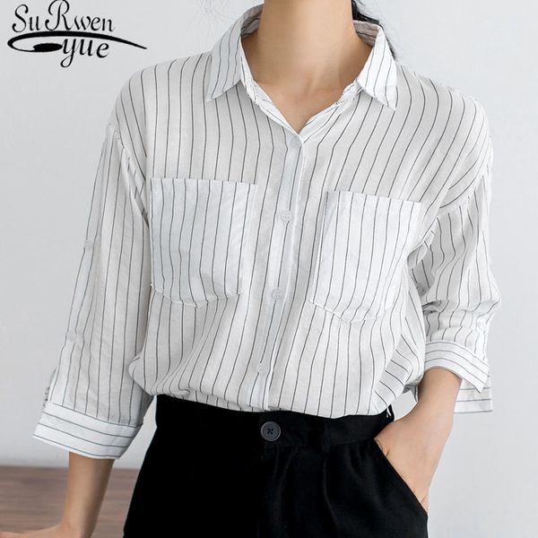 korean fashion clothing blusas mujer de moda casual striped ladies three-quarter office blouse women 5250 50 210521, White
korean fashion clothing blusas mujer de moda casual striped ladies three-quarter office blouse women 5250 50 210521, White