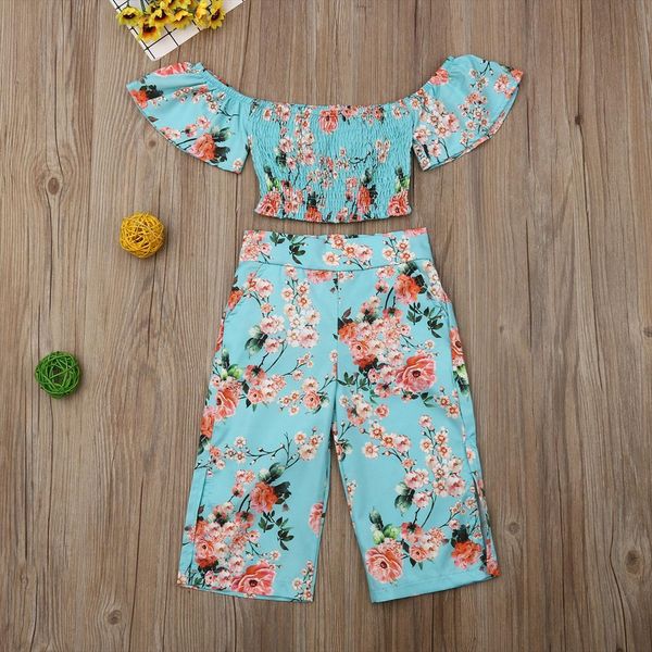 summer toddler baby girl clothes flower print off shoulder crop long split pants 2pcs outfits cotton, White
summer toddler baby girl clothes flower print off shoulder crop long split pants 2pcs outfits cotton, White