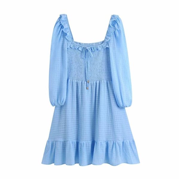 casual dresses women ruffle square collar elastic slim mini dress female three quarter sleeve clothes lady vestido d8165, Black;gray
casual dresses women ruffle square collar elastic slim mini dress female three quarter sleeve clothes lady vestido d8165, Black;gray