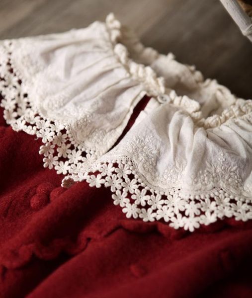 forest mori girl sweet lace embroidered cotton shirt women's loose pullover doll casual basic clothing blouses & shirts, White
forest mori girl sweet lace embroidered cotton shirt women's loose pullover doll casual basic clothing blouses & shirts, White