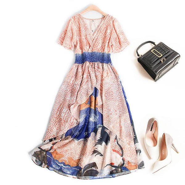 dresses summer women printed chiffon dresses female v-neck short sleeve mid-calf dress -3xl jc335, Black;gray
dresses summer women printed chiffon dresses female v-neck short sleeve mid-calf dress -3xl jc335, Black;gray