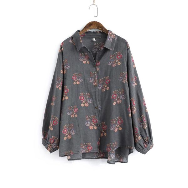 shirt women vintage floral linen female autumn blouse long sleeve mid-length literary loose casual women's blouses & shirts, White
shirt women vintage floral linen female autumn blouse long sleeve mid-length literary loose casual women's blouses & shirts, White