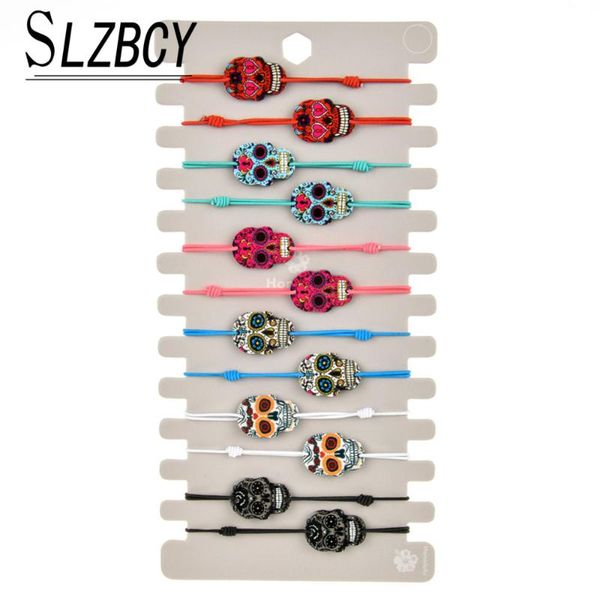 charm bracelets fashion 12 pcs/lot colorful acrylic skull set for women handmade adjustable elastic rope yoga anklet kids jewelry gift, Golden;silver
charm bracelets fashion 12 pcs/lot colorful acrylic skull set for women handmade adjustable elastic rope yoga anklet kids jewelry gift, Golden;silver