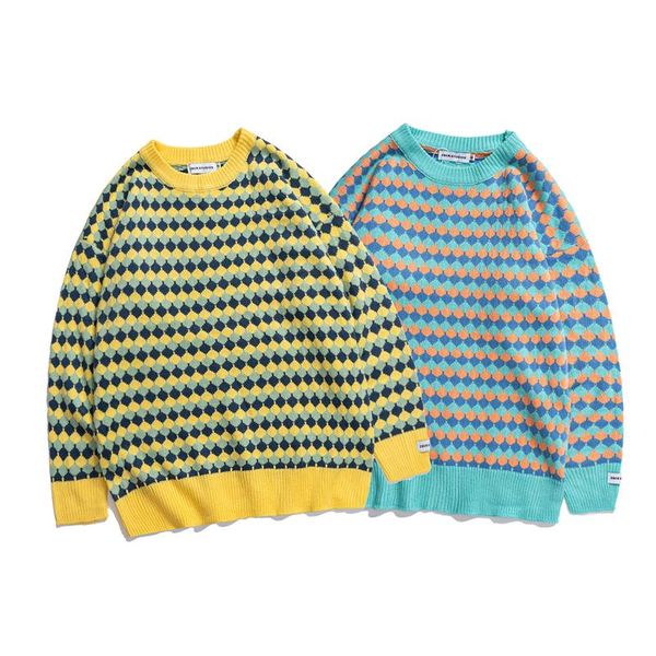 men's sweaters streetwear trend harajuku argyle striped sweater men jumper hip hop crew neck pullover mens knitted man oversized casua, White;black
men's sweaters streetwear trend harajuku argyle striped sweater men jumper hip hop crew neck pullover mens knitted man oversized casua, White;black