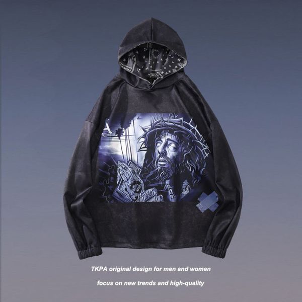 Tkpa American spoof religious style printed Hooded Sweater men's women's hip hop high street fashion br top and Hoodie, Black
Tkpa American spoof religious style printed Hooded Sweater men's women's hip hop high street fashion br top and Hoodie, Black