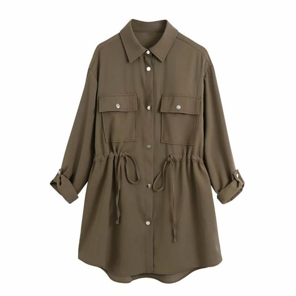 women's jackets fashion women waistline drawstring loose shirt coat female long sleeve outerwear casual lady c1131, Black;brown
women's jackets fashion women waistline drawstring loose shirt coat female long sleeve outerwear casual lady c1131, Black;brown