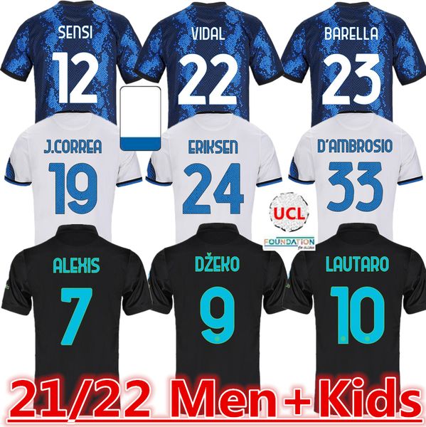 21 22 inters barella soccer jersey vidal lautaro eriksen alexis dzeko correa inter football shirts 2021 2022 milan uniforms men + kids kit s, Black;yellow
21 22 inters barella soccer jersey vidal lautaro eriksen alexis dzeko correa inter football shirts 2021 2022 milan uniforms men + kids kit s, Black;yellow