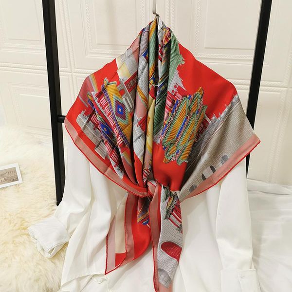 scarves 100% pure silk satin square big scarf shawl wrap kerchief 110x110cm chinese style red bandana gift, Blue;gray
scarves 100% pure silk satin square big scarf shawl wrap kerchief 110x110cm chinese style red bandana gift, Blue;gray