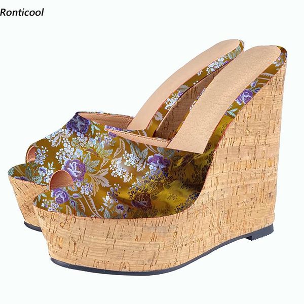 ronticool women handmade summer mules sandals pretty floral wedges heel open toe 7 colors party wedding shoes us size 5-20 dress, Black
ronticool women handmade summer mules sandals pretty floral wedges heel open toe 7 colors party wedding shoes us size 5-20 dress, Black