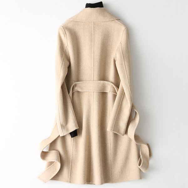 women's wool & blends fashion 100% coat with belt coats and jackets women clothing korean style outwear solid manteau femme hiver 2021, Black
women's wool & blends fashion 100% coat with belt coats and jackets women clothing korean style outwear solid manteau femme hiver 2021, Black