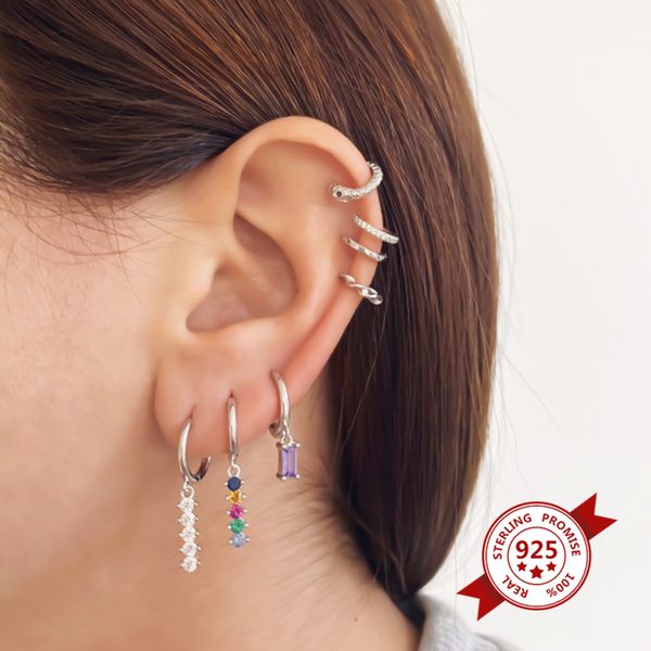 rainbow crystal hanging huggies hoops earrings for women boho classic 925 sterling silver charming cz earrings thin hoops gift, Golden;silver
rainbow crystal hanging huggies hoops earrings for women boho classic 925 sterling silver charming cz earrings thin hoops gift, Golden;silver